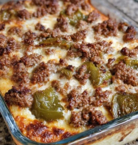 Oven-Baked Amish Beef and Bell Pepper Bake