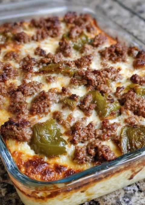 Oven-Baked Amish Beef and Bell Pepper Bake