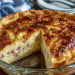 Old fashioned bread pudding with vanilla sauce