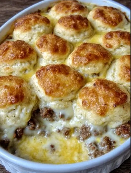 Sausage Biscuit and Gravy Casserole