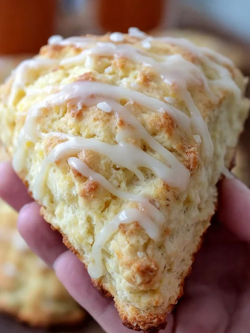 scones with icing drizzle