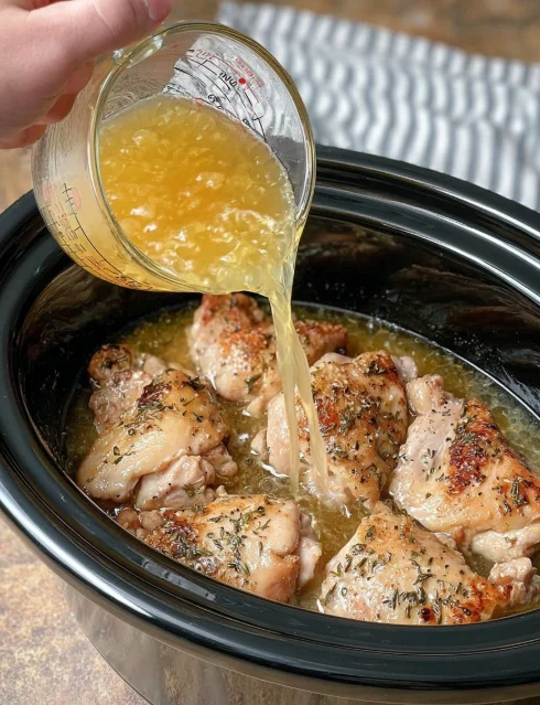 Slow Cooker 5-Ingredient Chicken and Biscuits