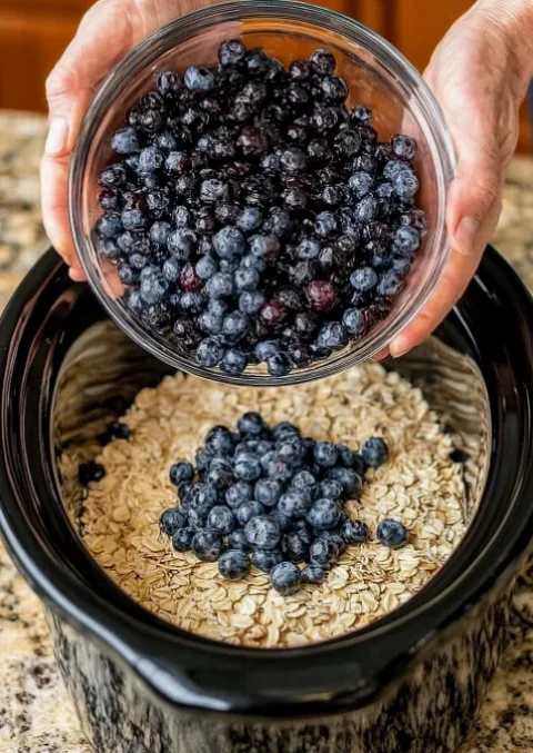 Slow Cooker Amish Blueberry Oatmeal