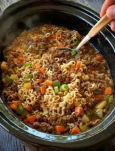 Slow Cooker Beef Ramen Noodles
