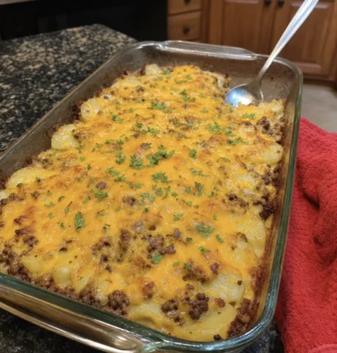 southern hamburger and potato casserole