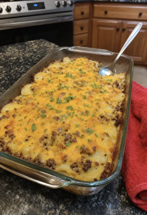 southern hamburger and potato casserole