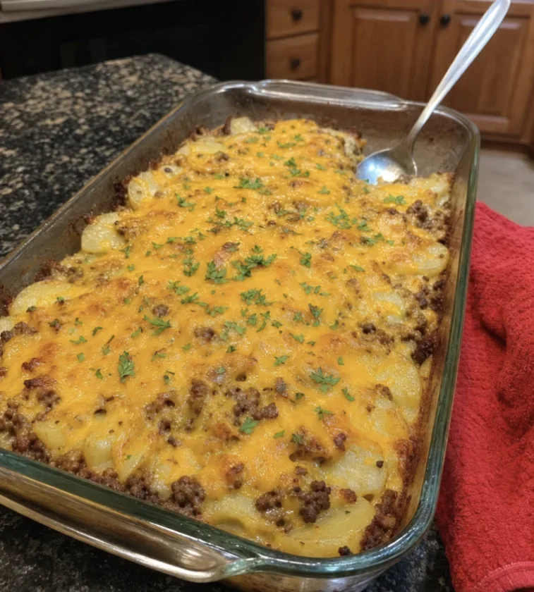 southern hamburger and potato casserole