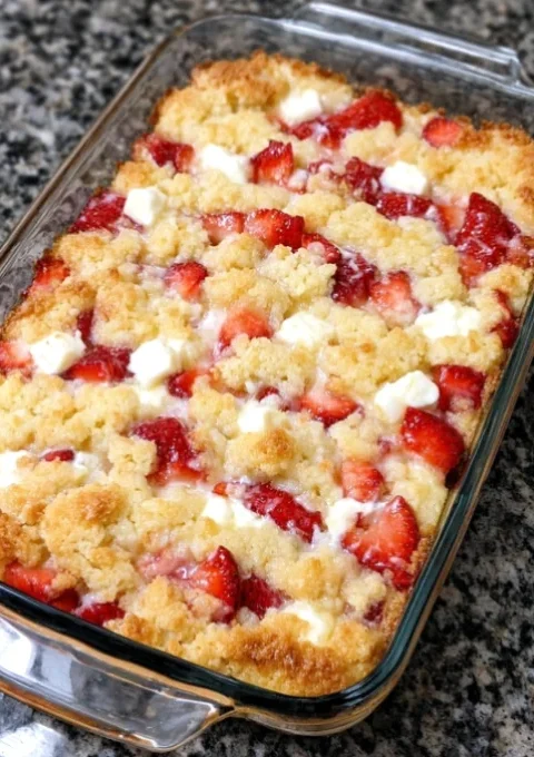 Strawberry Cream Cheese Cobbler
