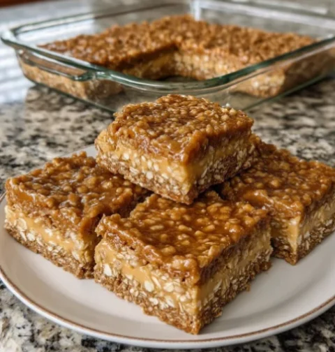 3-ingredient peanut butter oat bars
