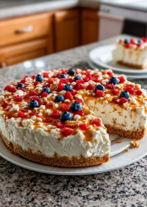 4th of July No-Bake Cheesecake