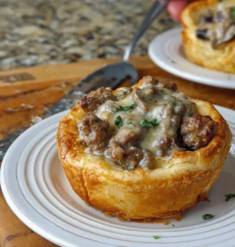 Beef and Mushroom Crescent Cups