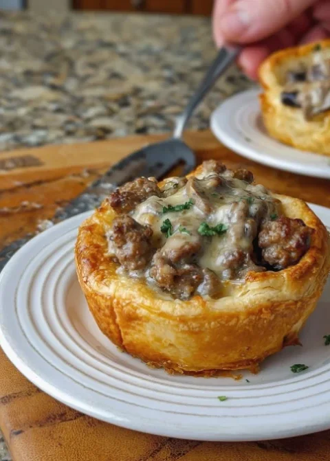 Beef and Mushroom Crescent Cups