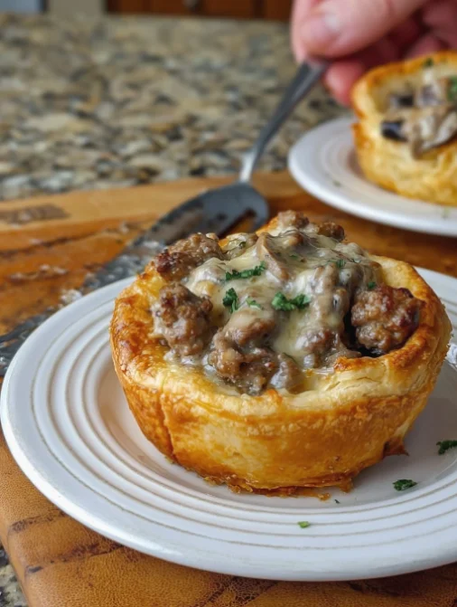 Beef and Mushroom Crescent Cups
