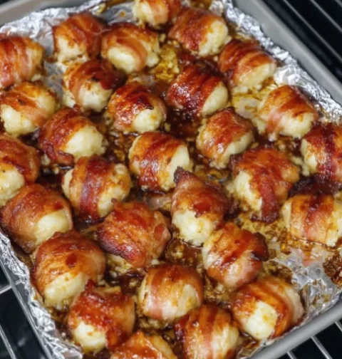 Cheddar-Stuffed BBQ Bacon Bombs
