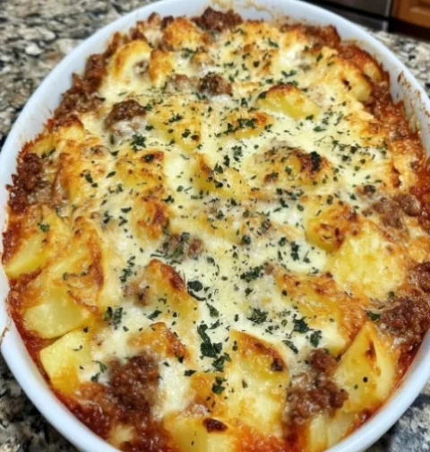 Cheesy Hamburger Potato Casserole