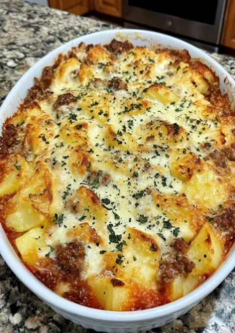 Cheesy Hamburger Potato Casserole