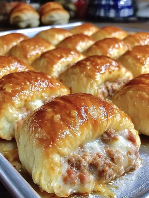 Cheesy Sausage Crescent Roll-ups