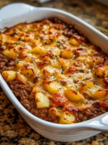 Cowboy Meatloaf and Potato Casserole