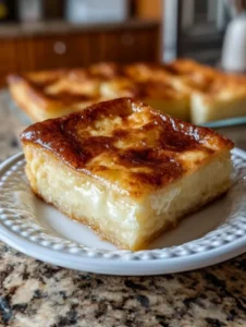 Creamy Custard Squares with Golden Top