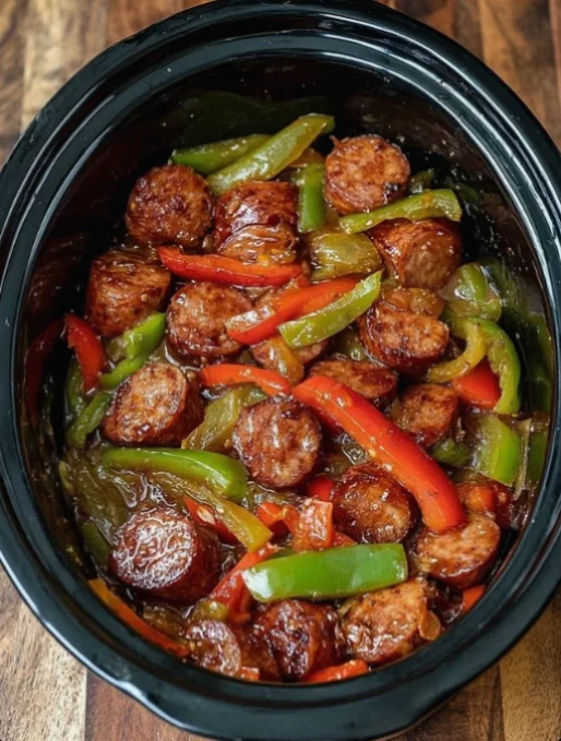 Crockpot 3-Ingredient Sausage and Peppers