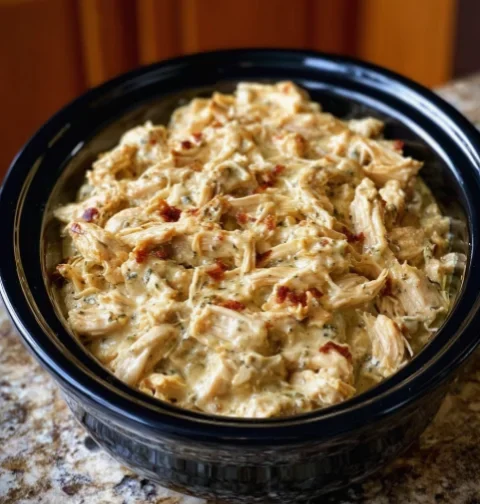 Crockpot Creamy Shredded Chicken