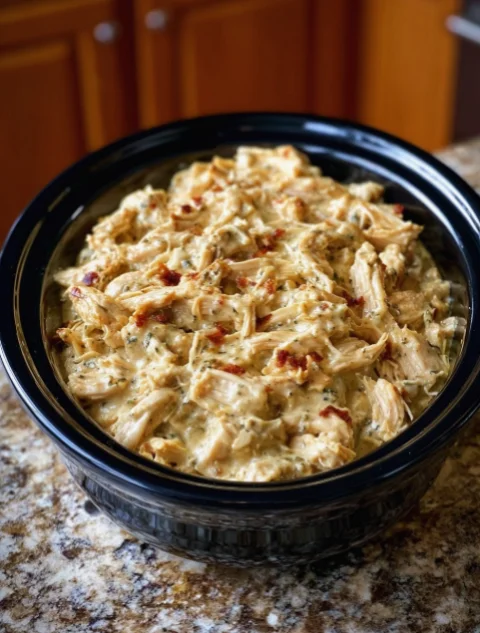 Crockpot Creamy Shredded Chicken