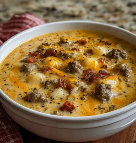 Extra Creamy Slow Cooker Cheeseburger Soup