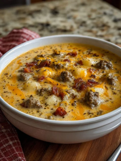 Extra Creamy Slow Cooker Cheeseburger Soup
