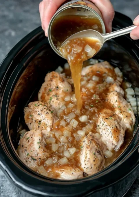 French onion soup slow cooker chicken recipe
