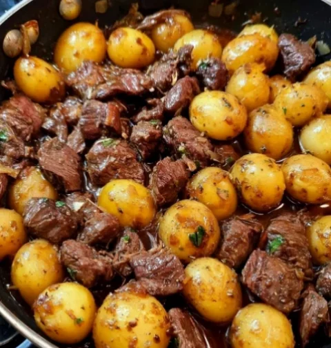 Garlic Butter Beef & Baby Potatoes