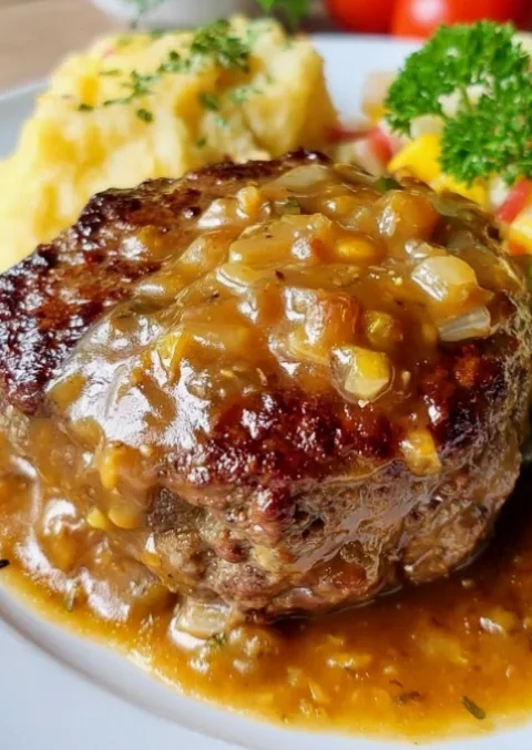 Hamburger Steak with Onion Gravy