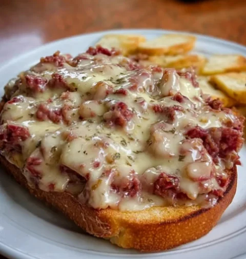 Homemade Creamed Chipped Beef on Toast