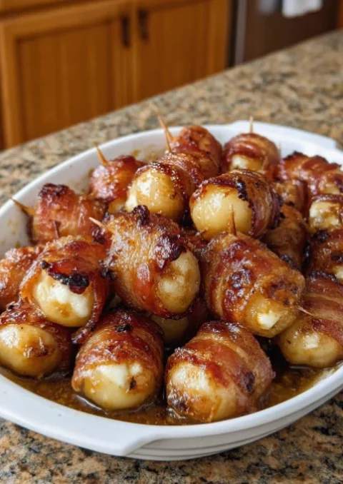 low carb bacon wrapped water chestnuts