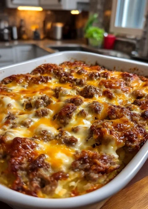 Make Ahead Sausage Hashbrown Casserole