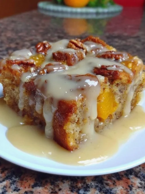 Old Fashioned Bread Pudding with Vanilla Sauce