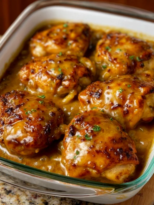 Oven Baked 3-Ingredients Amish Golden Gravy Chicken