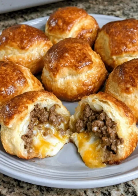 Oven Baked 4-Ingredient Beef Crescent Puffs