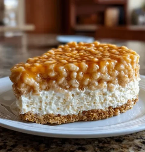 Rice Krispy Treat No-Bake Cheesecake