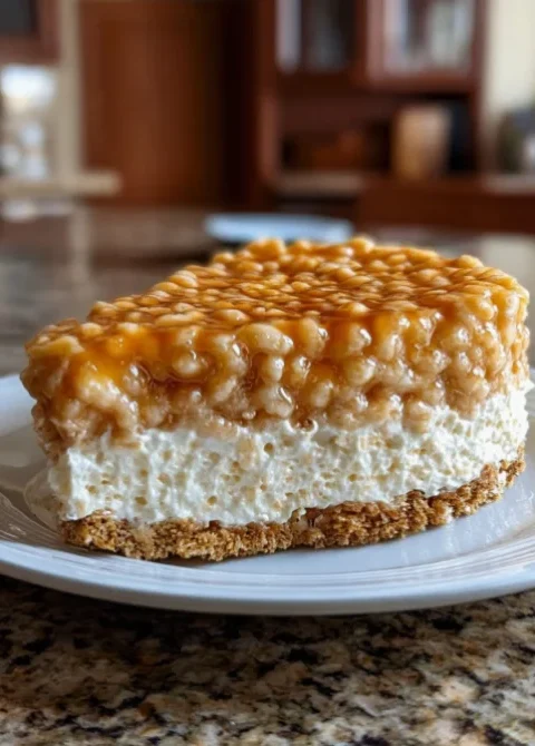 Rice Krispy Treat No-Bake Cheesecake
