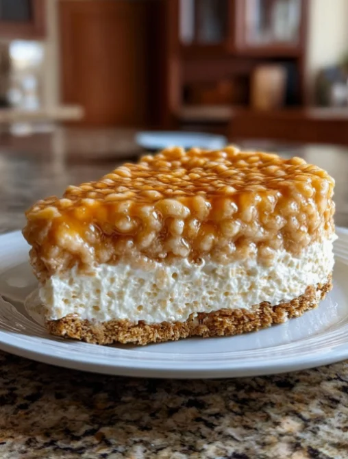 Rice Krispy Treat No-Bake Cheesecake