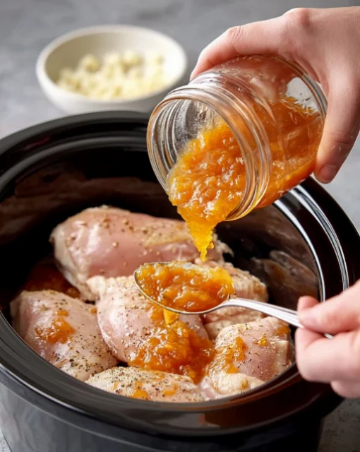 Slow Cooker 3-Ingredient Amish Apricot Chicken