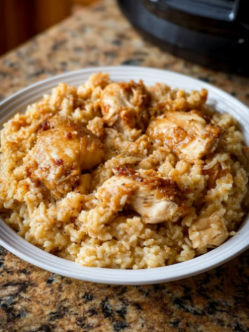 Slow Cooker 3-Ingredient Poor Man Chicken and Rice