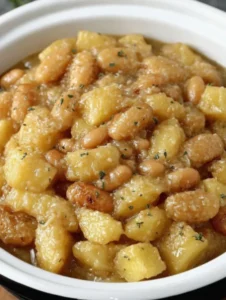 Slow Cooker 3-Ingredient Poor Man’s Potato and Butter Beans