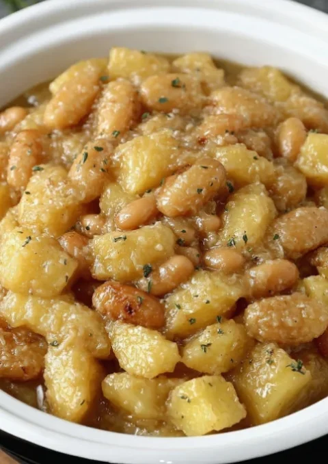 Slow Cooker 3-Ingredient Poor Man's Potato and Butter Beans