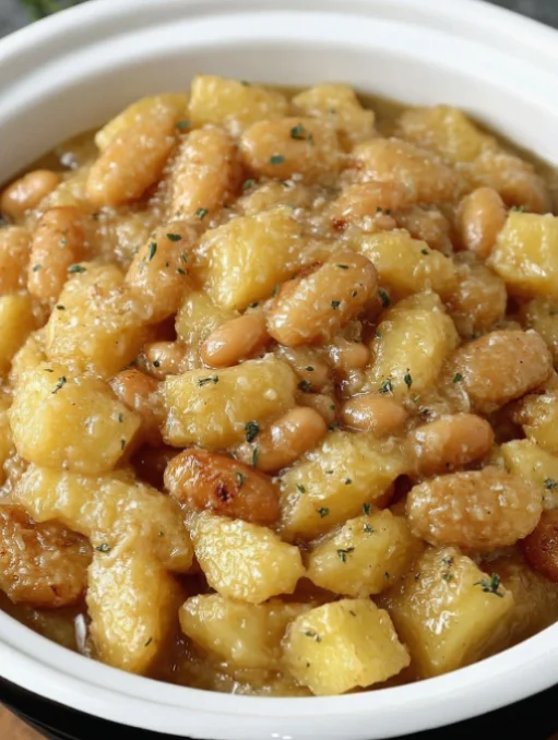 Slow Cooker 3-Ingredient Poor Man's Potato and Butter Beans
