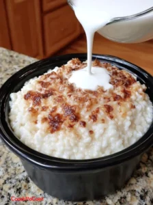 Slow Cooker 5-Ingredient Rice Pudding