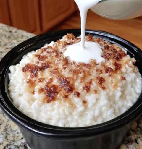 Slow Cooker 5-Ingredient Rice Pudding