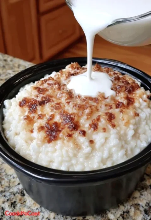 Slow Cooker 5-Ingredient Rice Pudding