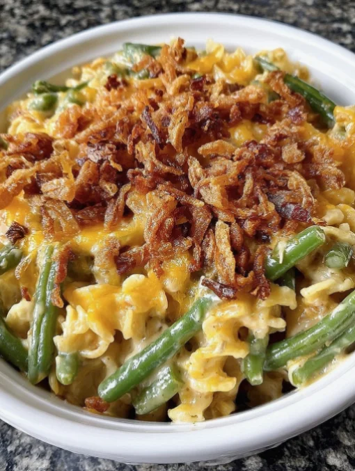 Slow Cooker Amish Green Bean Noodle Casserole