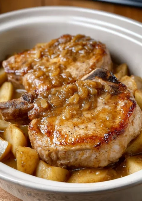 Slow Cooker Amish Pork Chops and Apples